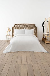 L'essentiel linge de maison Waffle Blanco Juego de Cama de Piqué Doble